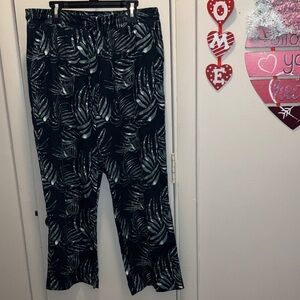 Bob Timberlake Tropical Leaf Print Cropped Pants Small